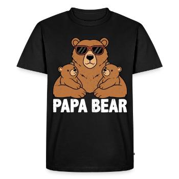 Papa Ours - T-shirt Premium bio Homme - noir - Devant - Nico (187cm)