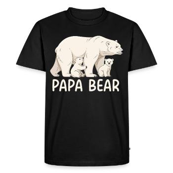 Papa Ours - T-shirt Premium bio Homme - noir - Devant - Nico (187cm)