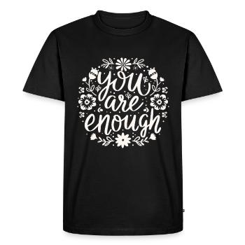 Tu es assez d’amour de soi, d’affirmation motivante - T-shirt Premium bio Homme - noir - Devant - Nico (187cm)