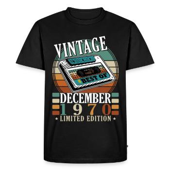 Vintage 1970's Best Of December - Men's Premium Organic T-Shirt - black - Front - Nico (187cm)