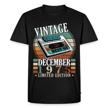 Vintage décembre 1975 Meilleurs moments - T-shirt Premium bio Homme - noir - Devant - Nico (187cm)