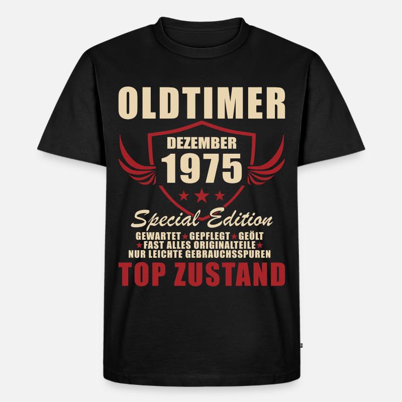 Oldtimer 1975 Sonderedition Logo - Männer Premium Bio T-Shirt - Schwarz