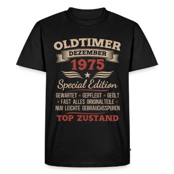 Cadeau du 50e anniversaire Voiture Classique décembre 1975 - T-shirt Premium bio Homme - noir - Devant - Nico (187cm)