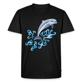 Le saut du dauphin - T-shirt Premium bio Homme - noir - Devant - Nico (187cm)