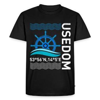 Island USEDOM Baltic Sea Usedom Holiday Fun - Men's Premium Organic T-Shirt - black - Front - Nico (187cm)