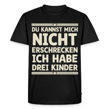 3 enfants Maman Maman Papa Père - T-shirt Premium bio Homme - noir - Devant - Nico (187cm)