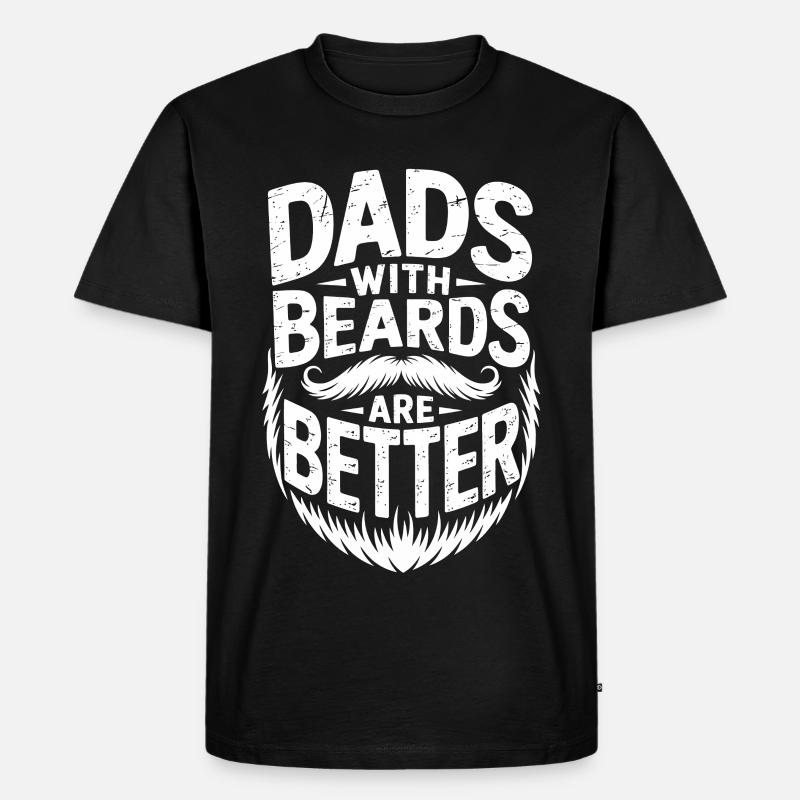 Väter mit Bärten sind besser - Männer Premium Bio T-Shirt - Schwarz