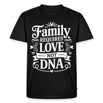 Family needs love, not DNA - Men's Premium Organic T-Shirt - black - Front - Nico (187cm)