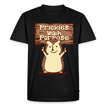 Jour du hérisson tag Igel avec un délibéré - T-shirt Premium bio Homme - noir - Devant - Nico (187cm)