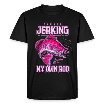 Toujours en train de branler ma canne en train de pêcher bizarrement - T-shirt Premium bio Homme - noir - Devant - Nico (187cm)