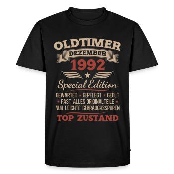 33rd Birthday Gift Vintage Car December 1992 - Men's Premium Organic T-Shirt - black - Front - Nico (187cm)