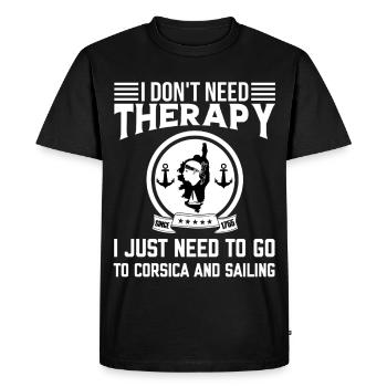 Je n’ai pas besoin de thérapie, j’ai juste besoin d’aller en Corse - T-shirt Premium bio Homme - noir - Devant - Nico (187cm)