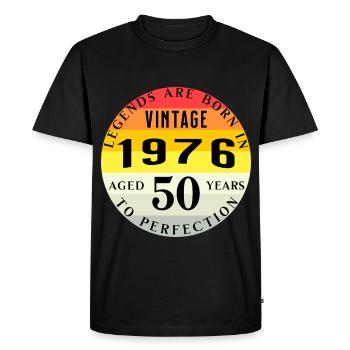 Legends Born 1976 Aged 50 Years To Perfection - Men's Premium Organic T-Shirt - black - Front - Nico (187cm)