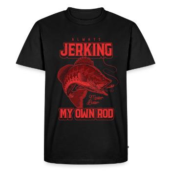Toujours en train de branler ma canne en train de pêcher bizarrement - T-shirt Premium bio Homme - noir - Devant - Nico (187cm)
