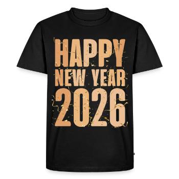 Bonne année 2026 - T-shirt Premium bio Homme - noir - Devant - Nico (187cm)