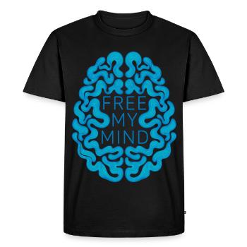 FREE MY MIND #2 - let's talk - T-shirt Premium bio Homme - noir - Devant - Nico (187cm)