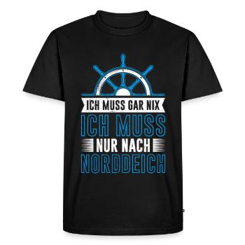 La mer du Nord N’A RIEN À FAIRE, IL SUFFIT D’ALLER À NORDDEICH - T-shirt Premium bio Homme - noir - Devant - Nico (187cm)