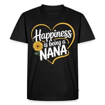 Le bonheur d’être grand-mère - T-shirt Premium bio Homme - noir - Devant - Nico (187cm)