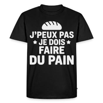I Can't I Have To Make Bread Humor Baker - Men's Premium Organic T-Shirt - black - Front - Nico (187cm)