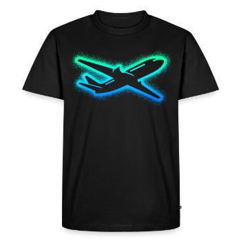 Airplane Aviator Kids Men's Boys Pilot - Men's Premium Organic T-Shirt - black - Front - Nico (187cm)