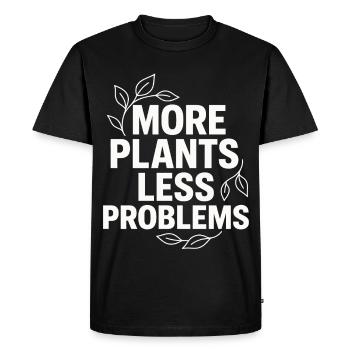 Plus de plantes, moins de problèmes - T-shirt Premium bio Homme - noir - Devant - Nico (187cm)
