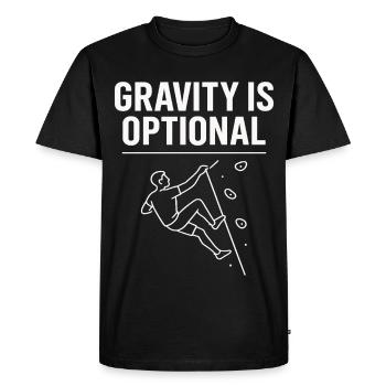 Gravity is optional climbing statement - Men's Premium Organic T-Shirt - black - Front - Nico (187cm)