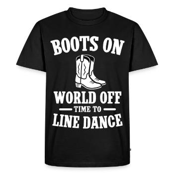 Bottes sur - Du monde hors Tome à la danse de ligne - T-shirt Premium bio Homme - noir - Devant - Nico (187cm)