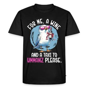 Mer Baltique POUR MOI, UN VIN ET UN TAXI VERS - T-shirt Premium bio Homme - noir - Devant - Nico (187cm)