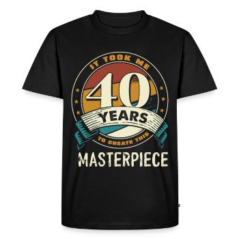 40 Years of Masterpiece Anniversary - Men's Premium Organic T-Shirt - black - Front - Nico (187cm)