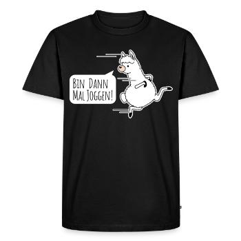 Rapide comme un lama ! Un lama est-il rapide ? - T-shirt Premium bio Homme - noir - Devant - Nico (187cm)