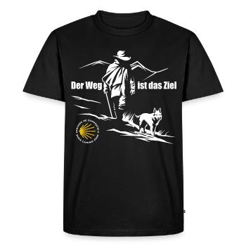 Buen Camino 2026 | Le Camino de Santiago Le voyage est le but - T-shirt Premium bio Homme - noir - Devant - Nico (187cm)