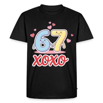 6 7 Six Seven Mèmes de la Saint-Valentin Cœur mignons - T-shirt Premium bio Homme - noir - Devant - Nico (187cm)