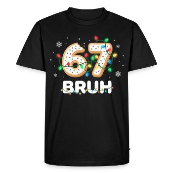 Bruh 67 Noël Meme Six Sept Cadeau Drôle - T-shirt Premium bio Homme - noir - Devant - Nico (187cm)