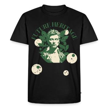 Future Heritage | Roman Statue Geometric Nature St - Men's Premium Organic T-Shirt - black - Front - Nico (187cm)