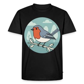 rouge-gorge - T-shirt Premium bio Homme - noir - Devant - Nico (187cm)