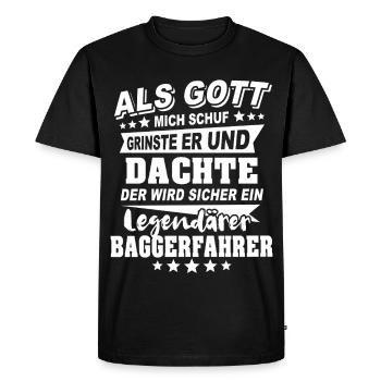 Opérateur d’excavatrice - T-shirt Premium bio Homme - noir - Devant - Nico (187cm)