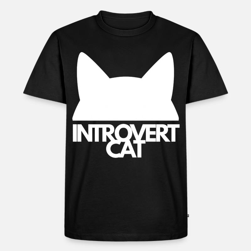 Introvertierte Katzensilhouette - Männer Premium Bio T-Shirt - Schwarz