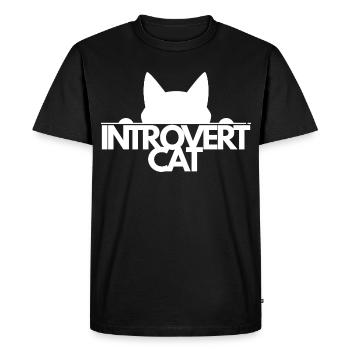 introvert Cat Silhouette - T-shirt Premium bio Homme - noir - Devant - Nico (187cm)