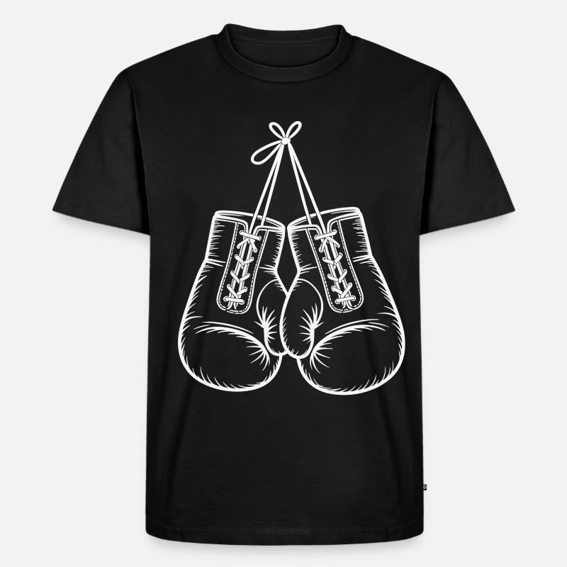 Handgemalte Boxhandschuhe Duo - Männer Premium Bio T-Shirt - Schwarz