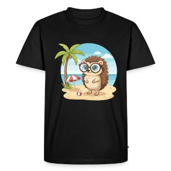 Chouchouette Dragonneau avec des lunettes vacances d’été sur la plage - T-shirt Premium bio Homme - noir - Devant - Nico (187cm)