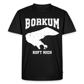 Île Borkum BORKUM M’APPELLE DRÔLE - T-shirt Premium bio Homme - noir - Devant - Nico (187cm)