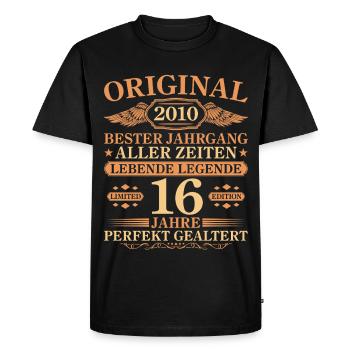 2010 Vintage Parfaitement Maturé 16e anniversaire - T-shirt Premium bio Homme - noir - Devant - Nico (187cm)