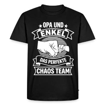 Grand-père et petit-fils, l’équipe du chaos parfaite - T-shirt Premium bio Homme - noir - Devant - Nico (187cm)