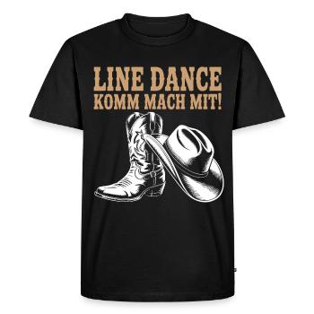Danse en ligne Venez nous rejoindre ! Bottes western au chapeau de cowboy - T-shirt Premium bio Homme - noir - Devant - Nico (187cm)