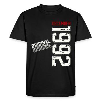 33e anniversaire Original Décembre Né en 1992 - T-shirt Premium bio Homme - noir - Devant - Nico (187cm)