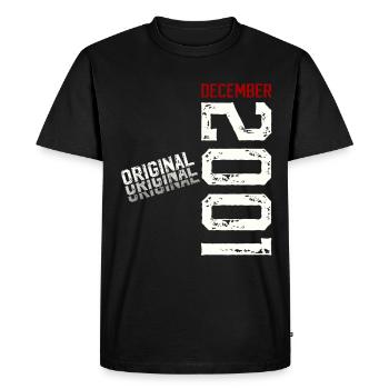24th Birthday Original December Volume 2001 - Men's Premium Organic T-Shirt - black - Front - Nico (187cm)