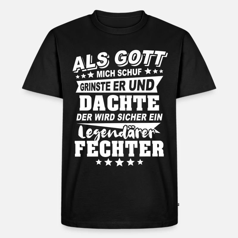 Fechter - Männer Premium Bio T-Shirt - Schwarz
