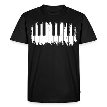 Claviers de piano grunge - T-shirt Premium bio Homme - noir - Devant - Nico (187cm)