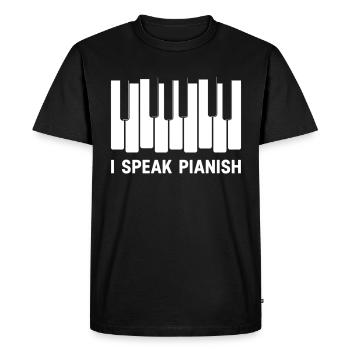 I Speak Pianish - Men's Premium Organic T-Shirt - black - Front - Nico (187cm)