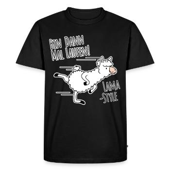 Je vais courir ! Petit jogging de lama idiot - T-shirt Premium bio Homme - noir - Devant - Nico (187cm)